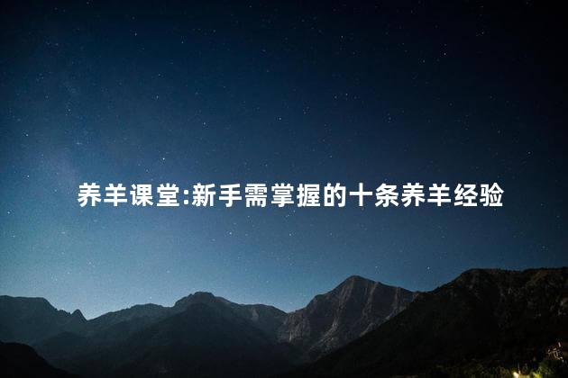 养羊课堂:新手需掌握的十条养羊经验 新手养羊的方法