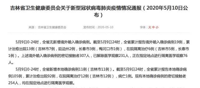 吉林一女洗衣工确诊后再传11人！本地密切接触者254人被<a href=https://www.dadasou.com/news/129028.html target=_blank class=infotextkey>隔离</a>观察！