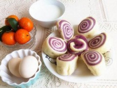 紫薯花卷最简单的做法,紫薯糯米滋的做法