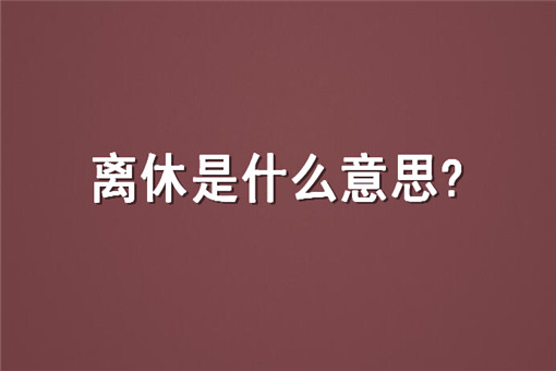 离休是什么意思