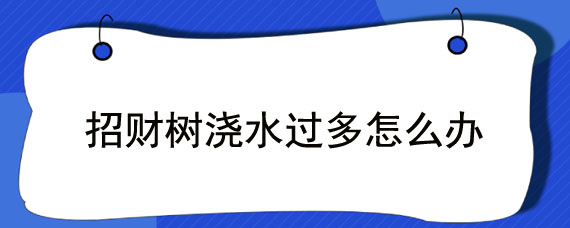 招财树浇水过多怎么办
