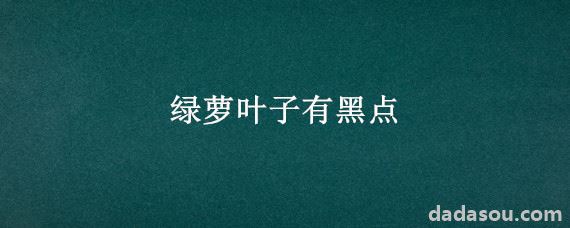 绿萝叶子有黑点