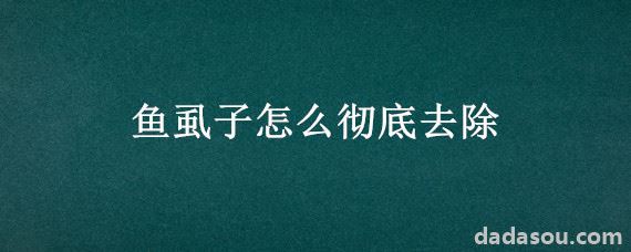 鱼虱子怎么彻底去除