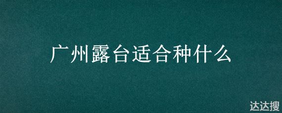 广州露台适合种什么 广州露台顶层房