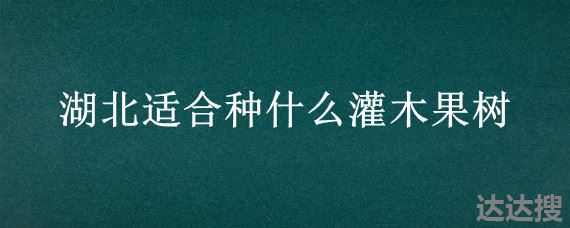 湖北适合种什么灌木果树 湖北适合种什么水果树