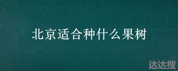 北京适合种什么果树