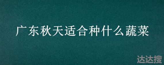 广东秋天适合种什么蔬菜 广东10月份适合种什么蔬菜