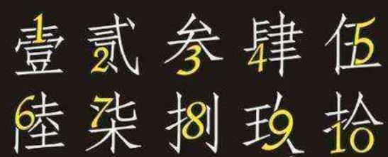 大写数字壹贰叁肆到拾怎么写