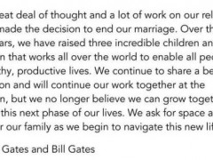 比尔盖茨离婚声明（66岁的比尔盖茨离婚仍然提及到成长）